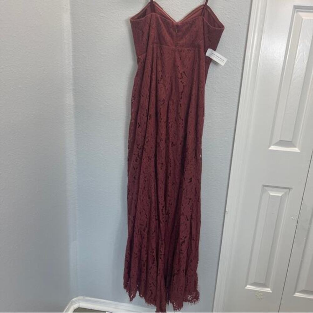 Fame and Partners‎ Twilight Dress Strapless Lace Cinnamon Rose Wine - Picture 12 of 13